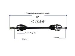 CV Axle Assembly; Rear Passenger Side (06-10 V6 Charger)