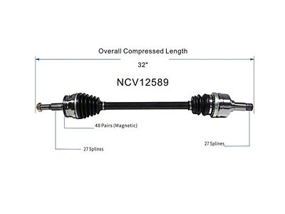 CV Axle Assembly; Rear Passenger Side (06-10 V6 Charger)