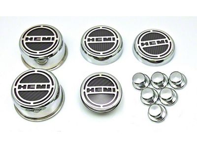 Deluxe Fluid Cap and Shock Tower Covers with HEMI Lettering (08-23 5.7L HEMI Charger)