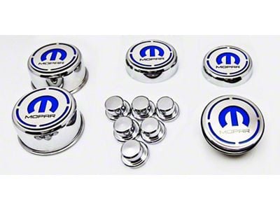 Deluxe Fluid Cap and Shock Tower Covers with Mopar Lettering (12-18 6.4L HEMI Charger)