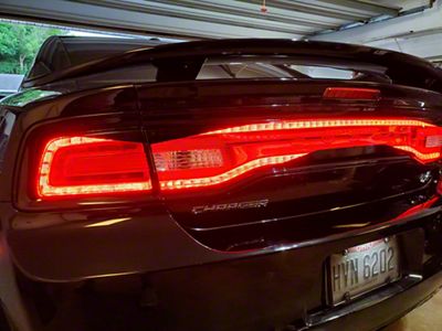 Design 2 Tail Light Decal; Gloss Black (11-14 Charger)