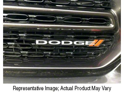 DODGE Grille Emblem Overlay Decal; Carbon Fiber (13-18 Charger)