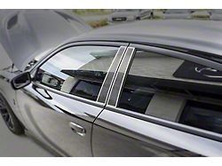 Door Pillar Trim; Plain; Carbon Fiber; With Satin Trim; 4-Piece (11-18 Charger)