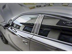 Door Pillar Trim; Plain; Carbon Fiber; With Polished Trim; 4-Piece (11-18 Charger)