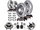 Drilled and Slotted Brake Rotor, Pad, Brake Fluid, Cleaner and Suspension Kit; Front and Rear (06-10 V6 RWD Charger)