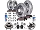 Drilled and Slotted Brake Rotor, Pad, Brake Fluid, Cleaner and Suspension Kit; Front and Rear (06-10 5.7L HEMI RWD Charger)
