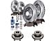 Drilled and Slotted Brake Rotor, Pad, Hub Assembly, Brake Fluid and Cleaner Kit; Front and Rear (06-11 RWD V6 Charger w/ Single Piston Front Calipers)