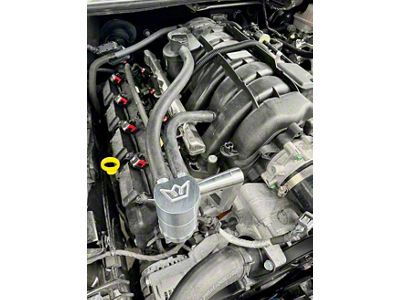 Elite Oil Catch Can with S Mount; Satin / Uncoated (06-23 V8 HEMI Charger)