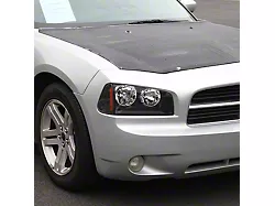 Factory Style Headlights with Corner Lights; Matte Black Housing; Clear Lens (06-10 Charger w/ Factory Halogen Headlights)