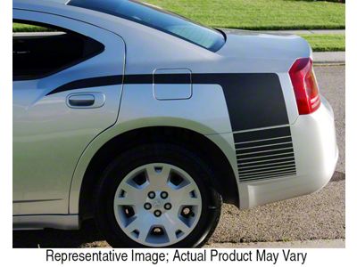 Fading Hockey Stripes; Silver Grey (06-10 Charger)