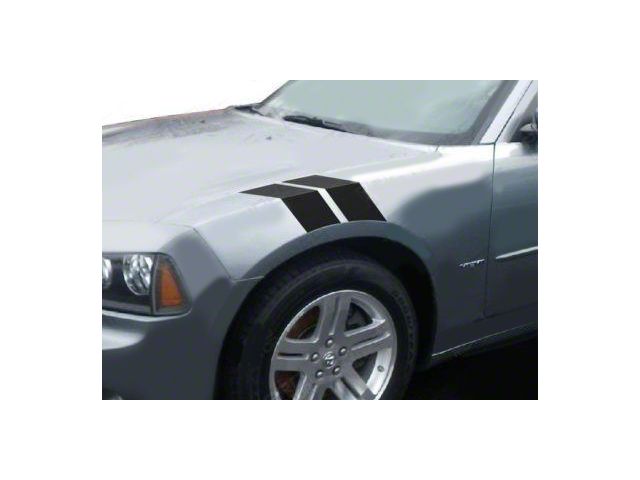 Fender Hash Stripes Le Mans Style Decals; Gloss Black (06-10 Charger)