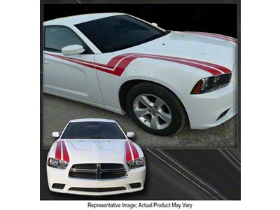 Fender to Side Thunderbolt Hash Stripes; Gloss Black (11-14 Charger)