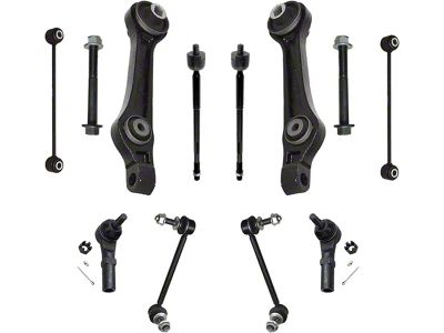 Front Lower Rearward Control Arms with Sway Bar Links and Tie Rods (11-14 RWD Charger; 15-19 6.2L HEMI Charger)