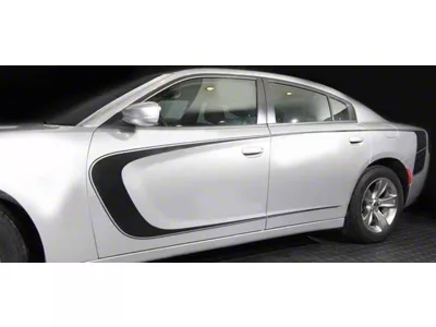 Front to Rear Side Accent Stripes; Gloss Black (19-23 Charger)