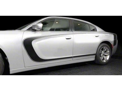 Front to Rear Side Accent Stripes; Gloss Black (19-23 Charger)