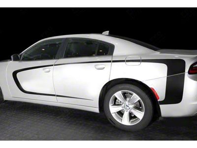 Front to Rear Side Accent Stripes; Matte Black (19-23 Charger)