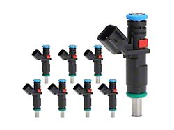 Fuel Injectors; Set of 8; Black (15-20 6.2L HEMI Charger)