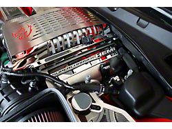 Fuel Rail Covers; Brushed (19-23 Charger SRT Hellcat Redeye)