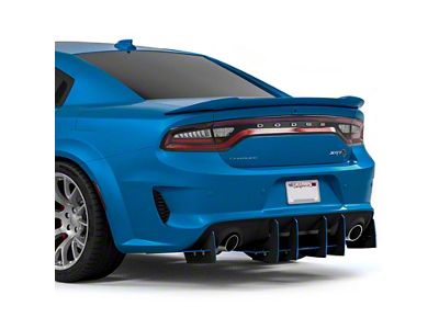 Genali VR2 Rear Diffuser; Forged Carbon Fiber Vinyl (20-23 Charger Widebody)