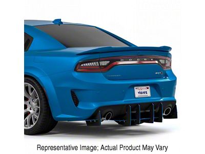 Genali VR2 Rear Diffuser; Gloss Carbon Fiber Vinyl (20-23 Charger Widebody)