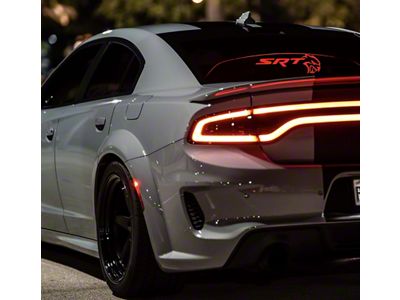 Glow Plate with Hellcat Logo; Clear; Red Lighting Kit (06-23 Charger)