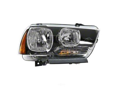 Halogen Headlight; Black Housing; Clear Lens; Passenger Side (11-14 Charger w/ Factory Halogen Headlights)