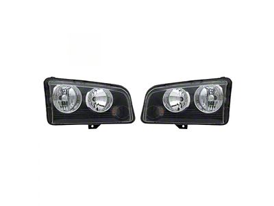 Halogen Headlights; Black Housing; Clear Lens (11/09/07-10 Charger w/ Factory Halogen Headlights)