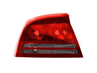 Halogen Tail Light; Chrome Housing; Red Clear Lens; Driver Side (06-08 Charger)