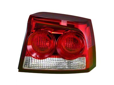 Halogen Tail Light; Chrome Housing; Red Clear Lens; Passenger Side (09-10 Charger)