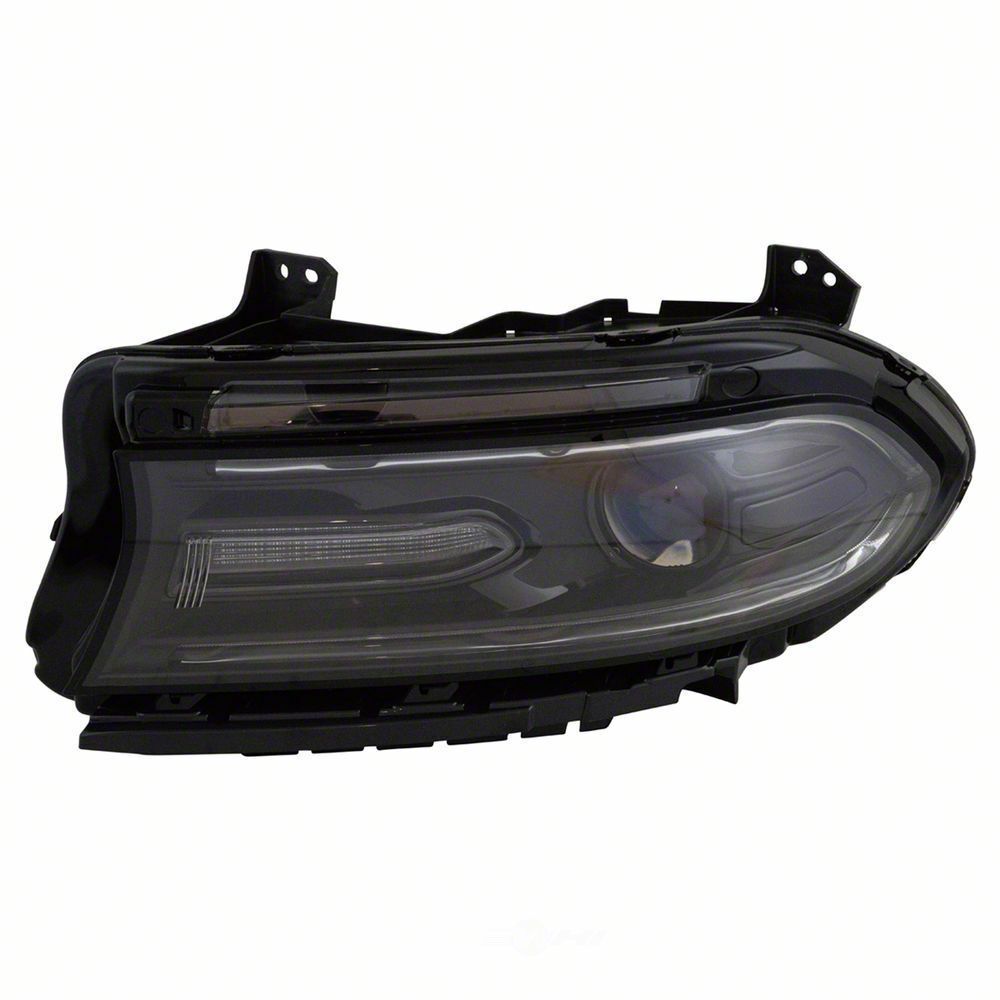 Charger Headlight; Black Housing; Clear Lens; Driver Side (1523