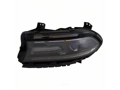 Headlight; Black Housing; Clear Lens; Driver Side (15-23 Charger w/ Factory Halogen Headlights)