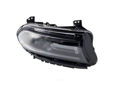 Headlight; Black Housing; Clear Lens; Passenger Side (18-20 Charger w/ Factory Halogen Headlights)