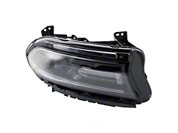 Headlight; Black Housing; Clear Lens; Passenger Side (18-20 Charger w/ Factory Halogen Headlights)