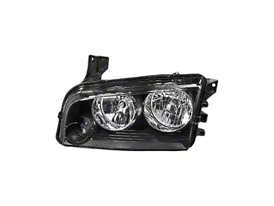 CAPA Replacement Halogen Headlight; Driver Side (06-07 Charger w/ Factory Halogen Headlights)