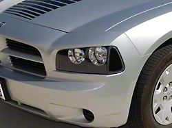 Headlight Reflector Decals; Gloss Black (06-10 Charger)