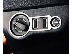 Headlight/Trunk Control Panel Trim Ring; Brushed (11-13 Charger)