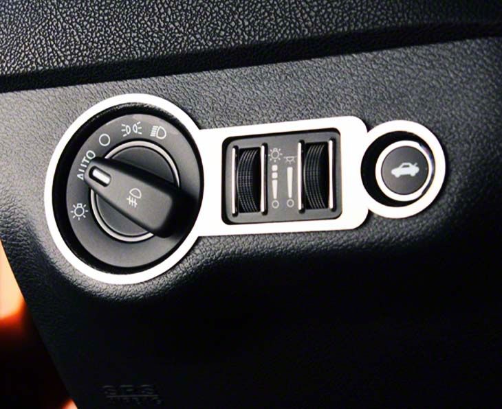 Charger Headlight/Trunk Control Panel Trim Ring; Polished (11-13 ...