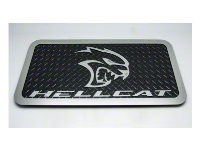 Hellcat Car Show Display Plate; Polished/Black (Universal; Some Adaptation May Be Required)