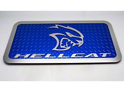 Hellcat Car Show Display Plate; Polished/Blue (Universal; Some Adaptation May Be Required)