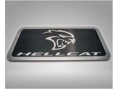 Hellcat Car Show Display Plate; Polished/Carbon Fiber (Universal; Some Adaptation May Be Required)