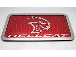 Hellcat Car Show Display Plate; Polished/Red (Universal; Some Adaptation May Be Required)