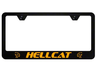 Hellcat License Plate Frame; Orange (Universal; Some Adaptation May Be Required)