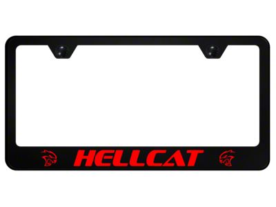 Hellcat License Plate Frame; Red (Universal; Some Adaptation May Be Required)