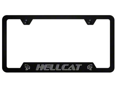 Hellcat Notched License Plate Frame; Ghost (Universal; Some Adaptation May Be Required)