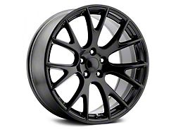 Hellcat Style Gloss Black Wheel; Rear Only; 22x10 (11-23 RWD Charger)