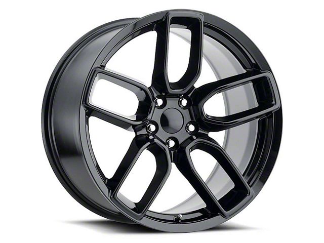 Hellcat Widebody Style Gloss Black Wheel; Rear Only; 20x10.5 (11-23 RWD Charger)