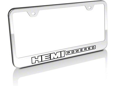 HEMI Powered License Plate Frame; Chrome (Universal; Some Adaptation May Be Required)