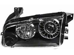 HID Headlight; Black Housing; Clear Lens; Driver Side (08-10 Charger w/ Factory HID Headlights)