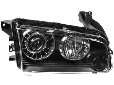 HID Headlight; Black Housing; Clear Lens; Passenger Side (08-10 Charger w/ Factory HID Headlights)