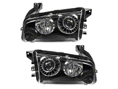 HID Headlights; Black Housing; Clear Lens (08-10 Charger w/ Factory HID Headlights)